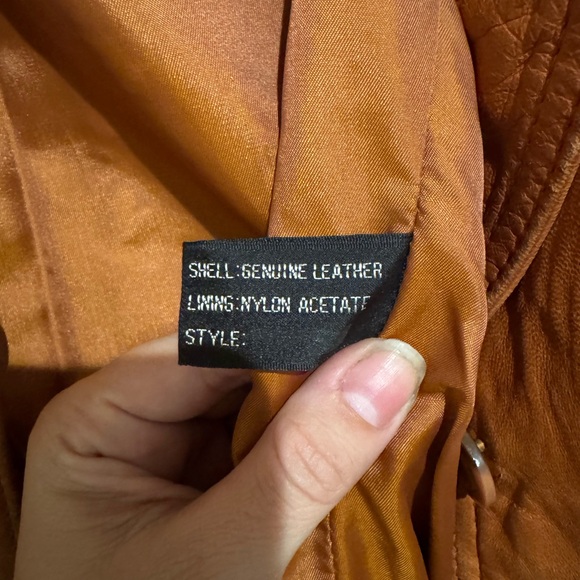 Vintage Wilson Brown Leather Blazer Tailored Notched Lapel with pockets - Picture 9 of 9